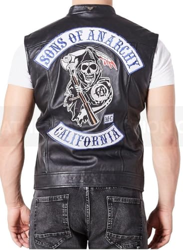 ZM ATTIRE – Gilet en Cuir Homme avec Sweat à Capuche – Style Biker Club California
