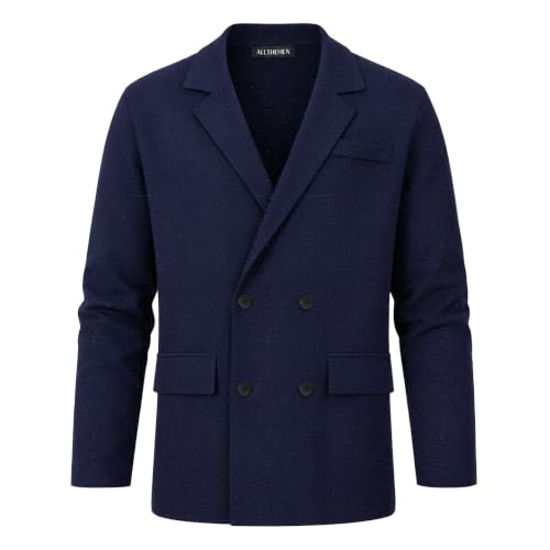Allthemen – Cardigan Homme en Laine à Double Boutonnage – Pull Chaud & Élégant