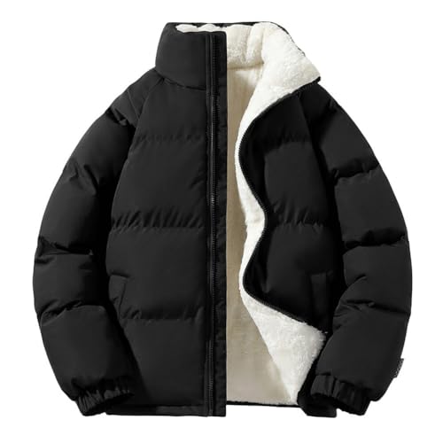 Oanviso – Doudoune courte unisexe pour homme – Veste polaire épaisse et oversize pour automne/hiver