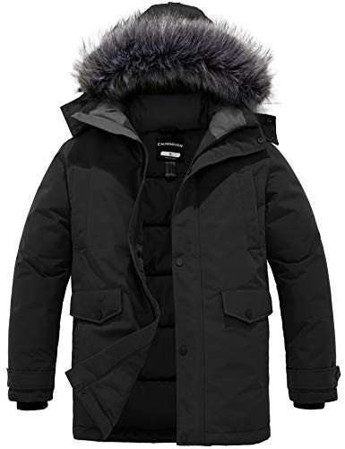 CHIN·MOON – Parka d'hiver pour homme avec capuche amovible – Manteau épais et chaud