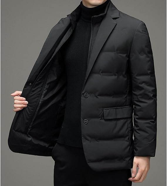 JEShifangjiusu – Doudoune Isolante Homme à Col – Manteau Thermique Rembourré & Coupe-Vent