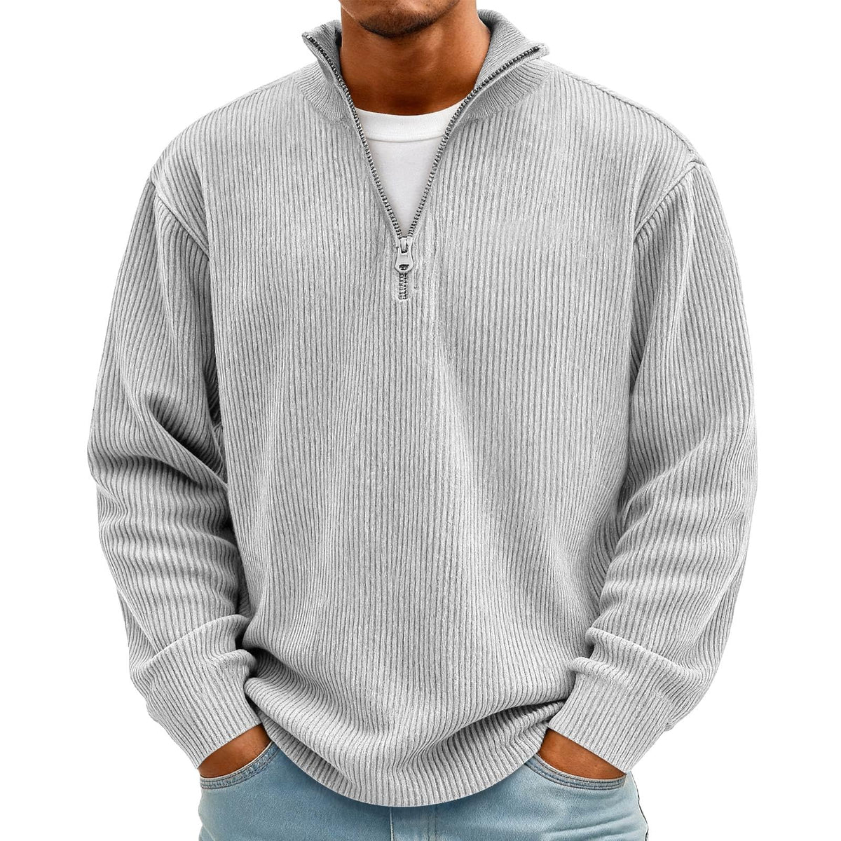 Sweat homme en velours côtelé à manches longues