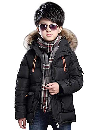 Doudoune Garçon à Capuche – Manteau Enfant Hiver avec Fausse Fourrure