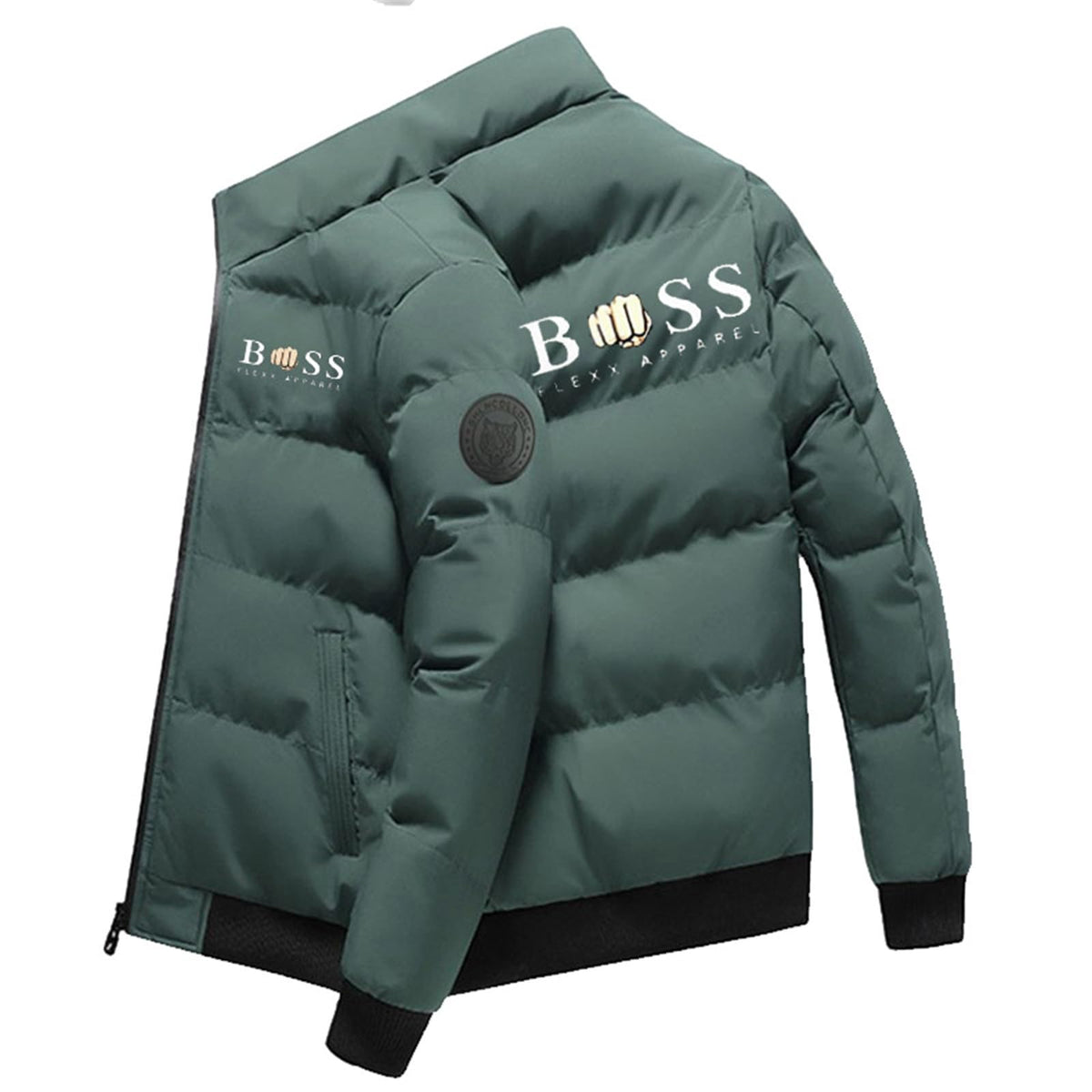 Doudoune légère et chaude pour homme à col mao – Veste chic zippée sans capuche