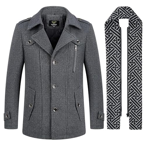 Manteau en laine pour homme – Trench-coat chaud et élégant pour l’hiver