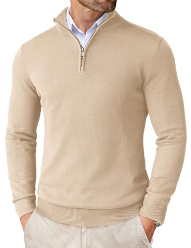 Pull homme COOFANDY en maille à col montant zippé