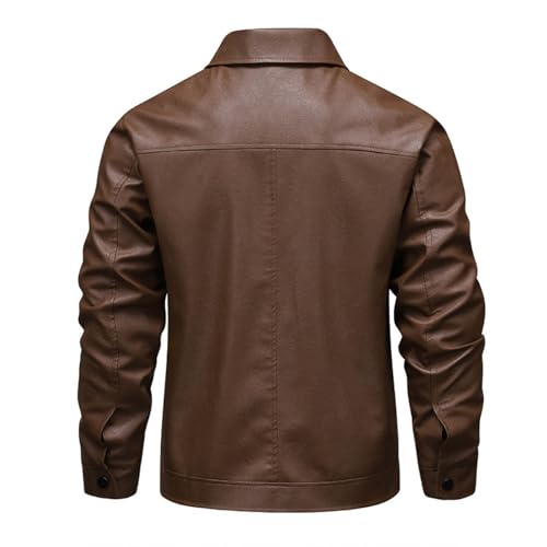 Blouson Moto Homme Hiver – Veste Style Cuir à Col Revers, Regular Fit & Look Biker