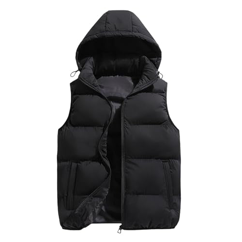 Doudoune Sans Manches Homme à Capuche – Gilet Chaud, Léger & Zippé pour l’Hiver