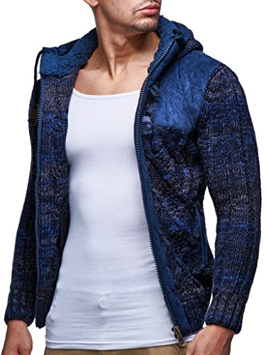 Veste en maille homme LEIF NELSON LN20525 à motifs géométriques
