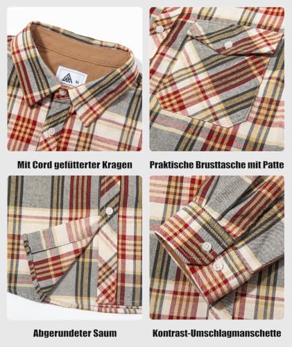 ZITY – Chemise en flanelle à carreaux pour homme – Style décontracté, chaleureux et intemporel