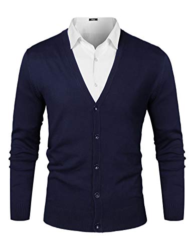 Cardigan homme iClosam en coton à col V