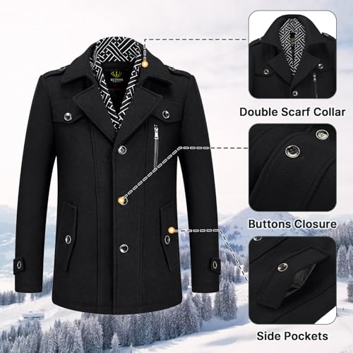 KUDMOL – Trench-Coat Homme Élégant – Pardessus Business Chic & Manteau Long Habillé