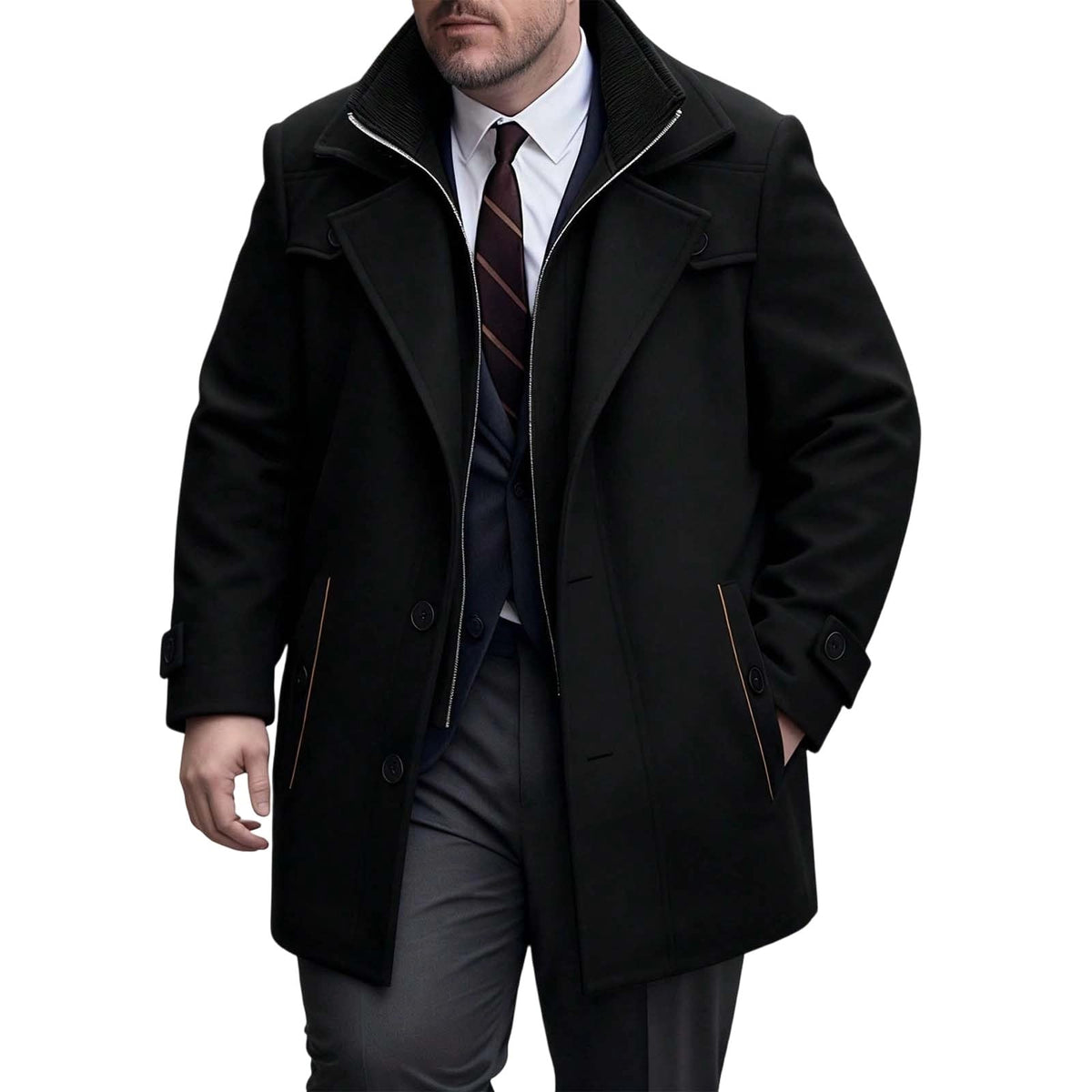 Parka Homme Épaisse – Blouson Décontracté & Extensible – Manteau Outdoor Style Classique