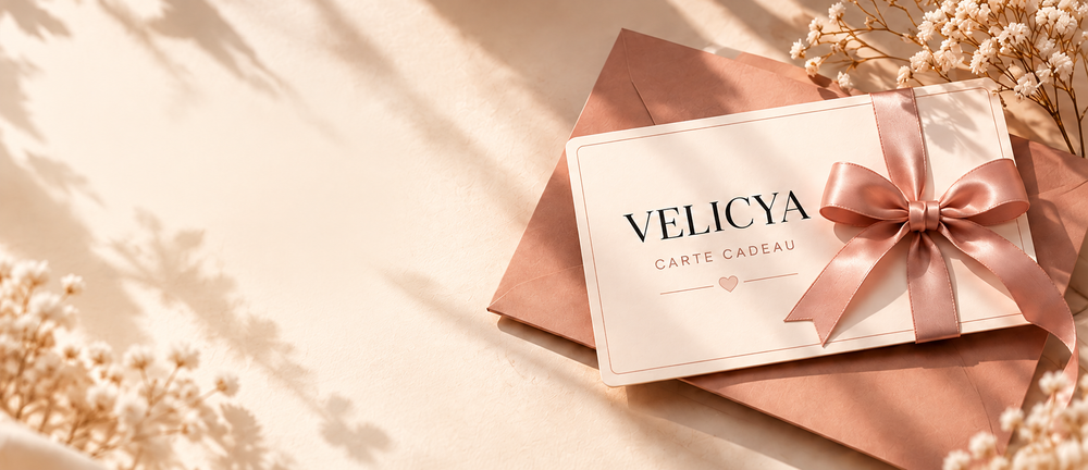 Carte cadeau VELICYA avec ruban rose