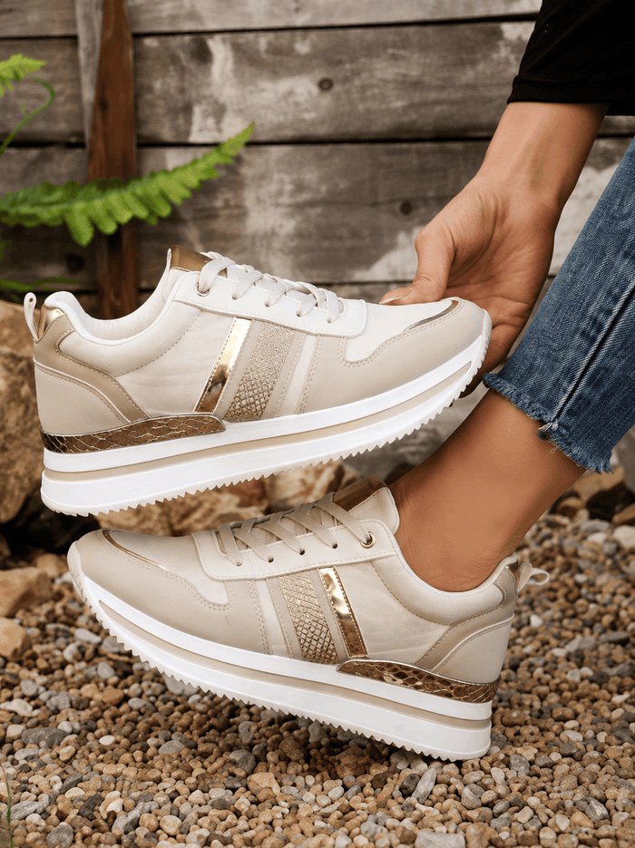 Baskets femme compensées à strass – Slip-On et plateforme