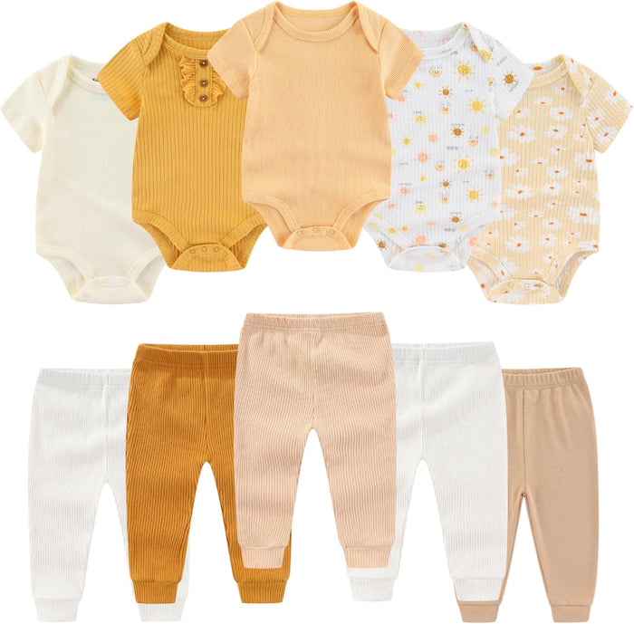 Ensemble bébé BIGBIGKISS 10 pièces avec bodies et pantalons
