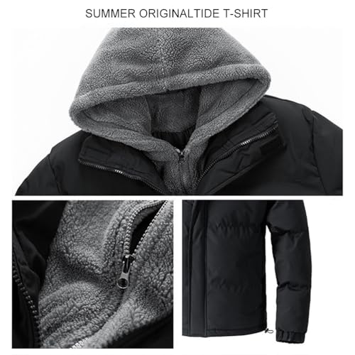 Doudoune Homme Hiver à Capuche – Blouson Matelassé Coupe Ajustée Style Bomber & Moto