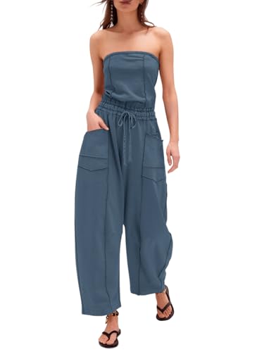 Sexyasasii – Combinaison bustier sans bretelles pour femme, taille haute ajustable et jambes tonneau