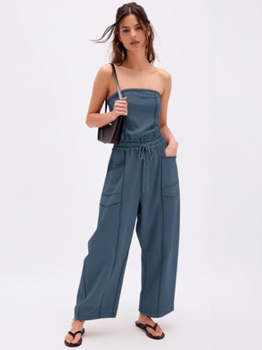 Sexyasasii – Combinaison bustier sans bretelles pour femme, taille haute ajustable et jambes tonneau