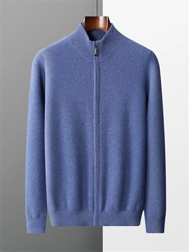 Pull homme OWEIEYEU en laine mérinos à col zippé
