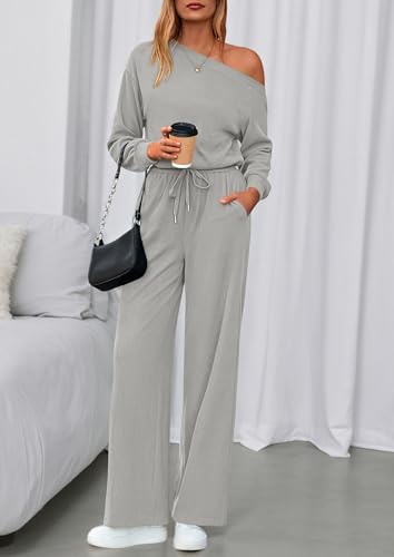 ✨ PRETTYGARDEN – Combinaison Femme Élégante à Manches Courtes, Épaules Dénudées & Pantalon Large