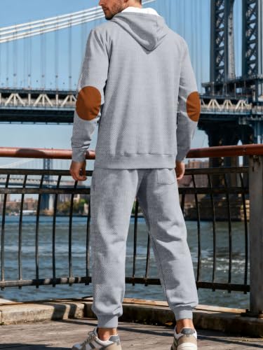 Survêtement Homme Jacquard 2 Pièces – Sweat à Capuche & Pantalon – Ensemble Casual Sportswear