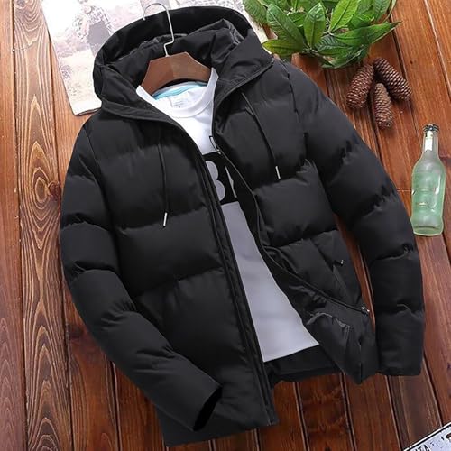 Doudoune Homme Hiver Slim Fit à Capuche – Parka Chaude Zippée & Grande Taille