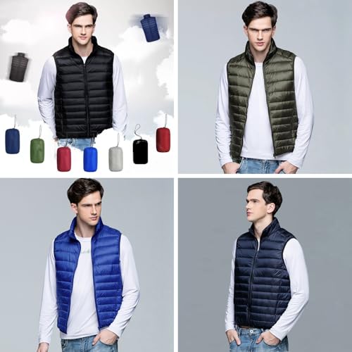 Doudoune sans manches légère et matelassée pour homme – Gilet chaud outdoor automne-hiver
