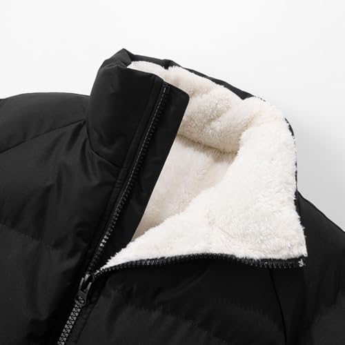 Oanviso – Doudoune courte unisexe pour homme – Veste polaire épaisse et oversize pour automne/hiver