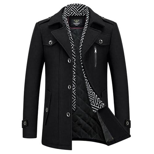 KUDMOL – Trench-Coat Homme Élégant – Pardessus Business Chic & Manteau Long Habillé