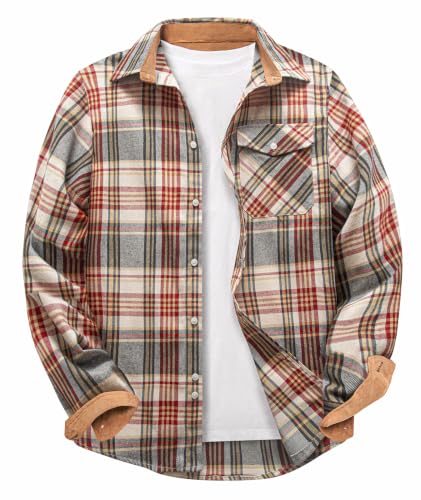 ZITY – Chemise en flanelle à carreaux pour homme – Style décontracté, chaleureux et intemporel