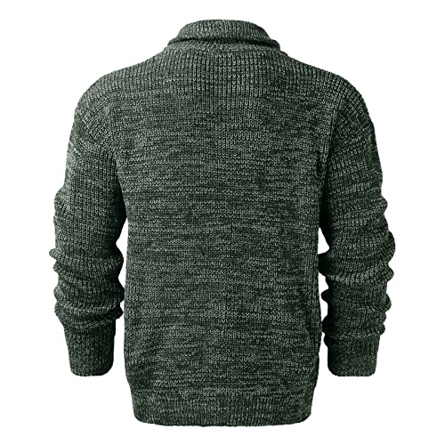 Gilet homme à col châle – Pull en maille torsadée épais, chaud et chic