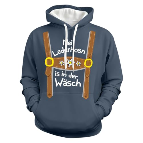 Sweat à Capuche Homme Oktoberfest – Imprimé Bretelles Bavaroises & Poche Kangourou