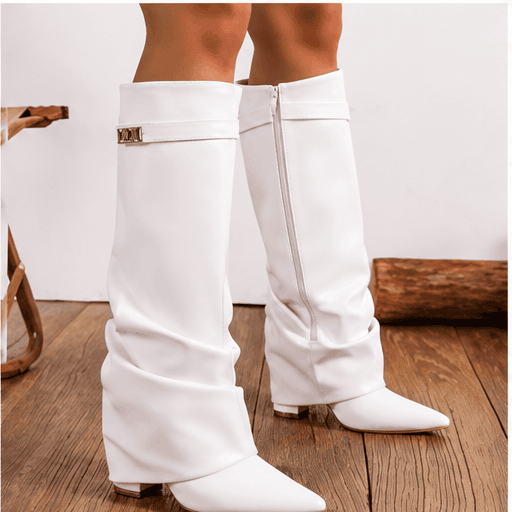 Bottes Hautes Femme à Bout Pointu – Talon Bloc & Style Chic Minimaliste VELICYA