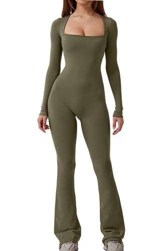🖤 QINSEN – Combinaison femme sans coutures sculptante, col carré et coupe moulante