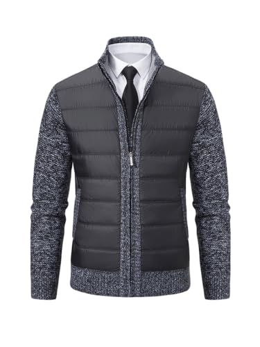 APAELEA – Cardigan Homme Hiver en Maille – Pull Zippé à Col Montant