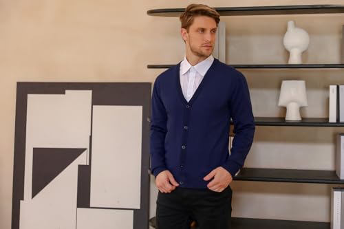 Cardigan homme iClosam en coton à col V
