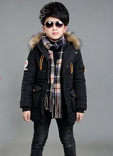 Doudoune Garçon à Capuche – Manteau Enfant Hiver avec Fausse Fourrure