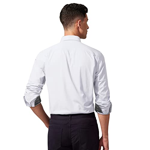 Enlision – Chemise Homme Coupe Droite à Manches Longues – Élégante, Contrastée & Business avec Poche