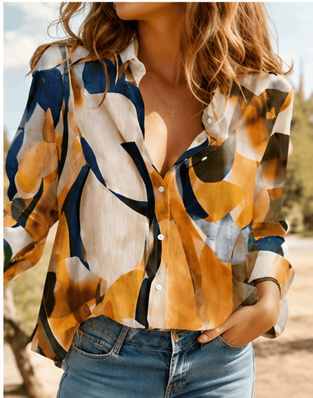 🌸 Blouse Femme Grande Taille à Imprimé Floral – Élégance Bohème & Casual Chic VELICYA