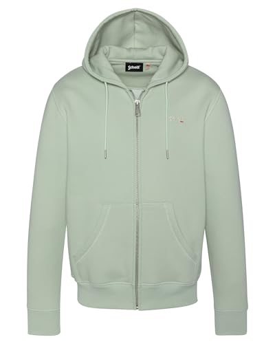 Schott NYC SWCASUAL3 – Sweat à Capuche Homme Vert – Style Casual avec Broderie