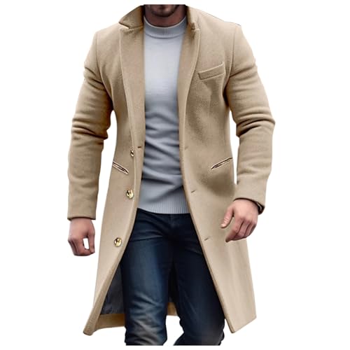 Men's Indian Lapel Jacket – Mid-Length Windbreaker, Loose & Comfortable – Business Casual Style