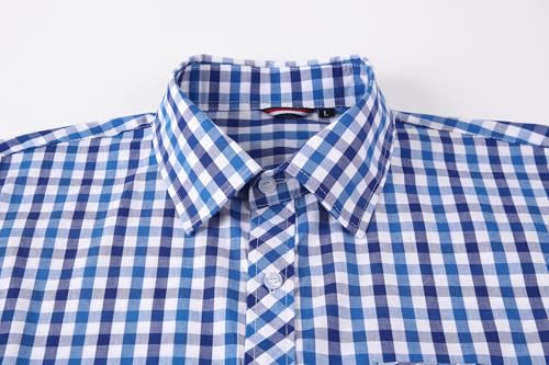 JupiterSecret – Chemise Homme à Carreaux en Coton – Style Décontracté avec Poche Poitrine