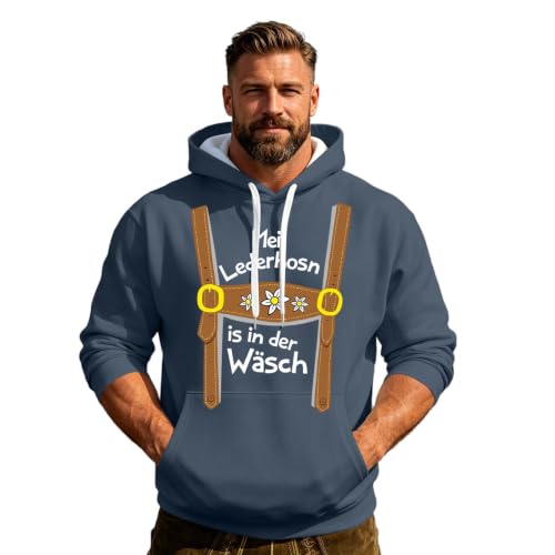 Sweat à Capuche Homme Oktoberfest – Imprimé Bretelles Bavaroises & Poche Kangourou