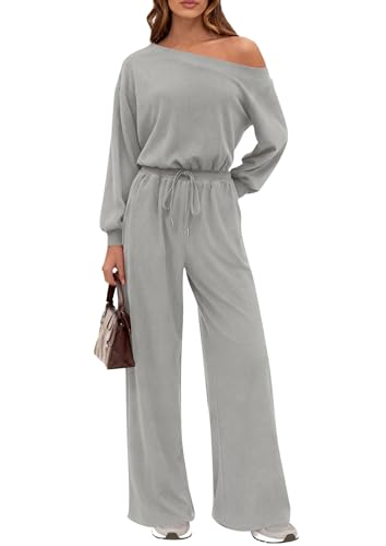 ✨ PRETTYGARDEN – Combinaison Femme Élégante à Manches Courtes, Épaules Dénudées & Pantalon Large