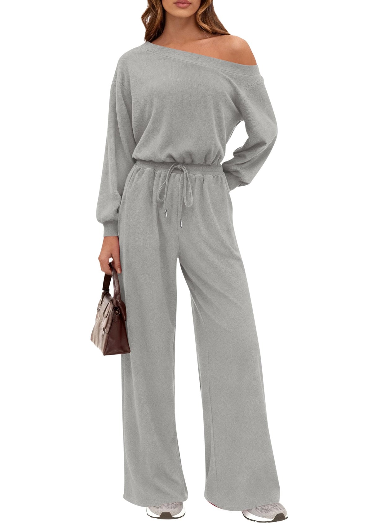 ✨ PRETTYGARDEN – Combinaison Femme Élégante à Manches Courtes, Épaules Dénudées & Pantalon Large