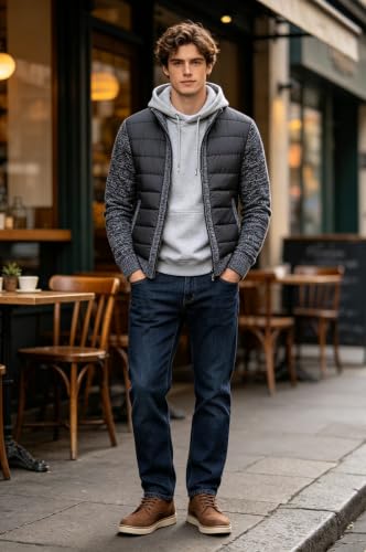 APAELEA – Cardigan Homme Hiver en Maille – Pull Zippé à Col Montant