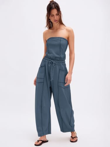 Sexyasasii – Combinaison bustier sans bretelles pour femme, taille haute ajustable et jambes tonneau