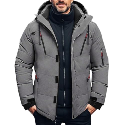 Oanviso – Blouson matelassé à capuche pour homme – Veste aviateur rembourrée et chaude pour l’hiver