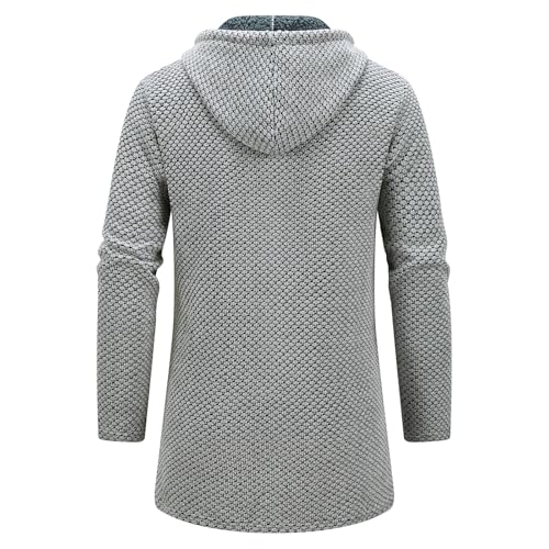 Cardigan long homme KUDORO – Capuche et fermeture zippée
